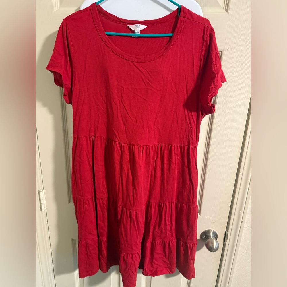 Time and Tru Red Short Sleeve Women's Dress